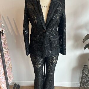 Elegant Black Lace Women's Jumpsuit
